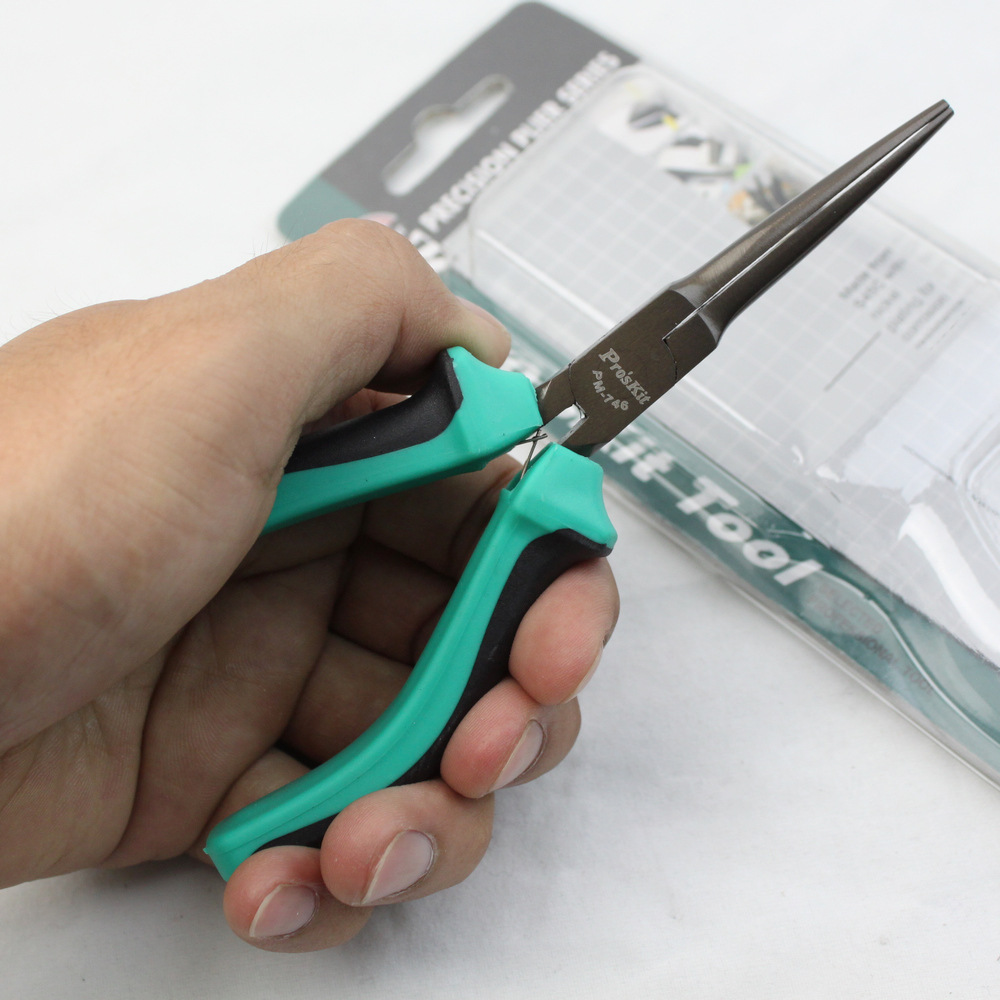 双色无牙细长型 尖嘴钳 弹簧式电子钳 尖口钳】价格,厂家,图片,钳子