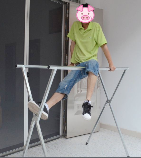 折叠伸缩x型晾衣架 加厚免安装折叠晾衣架摆地摊落地衣服货架批发