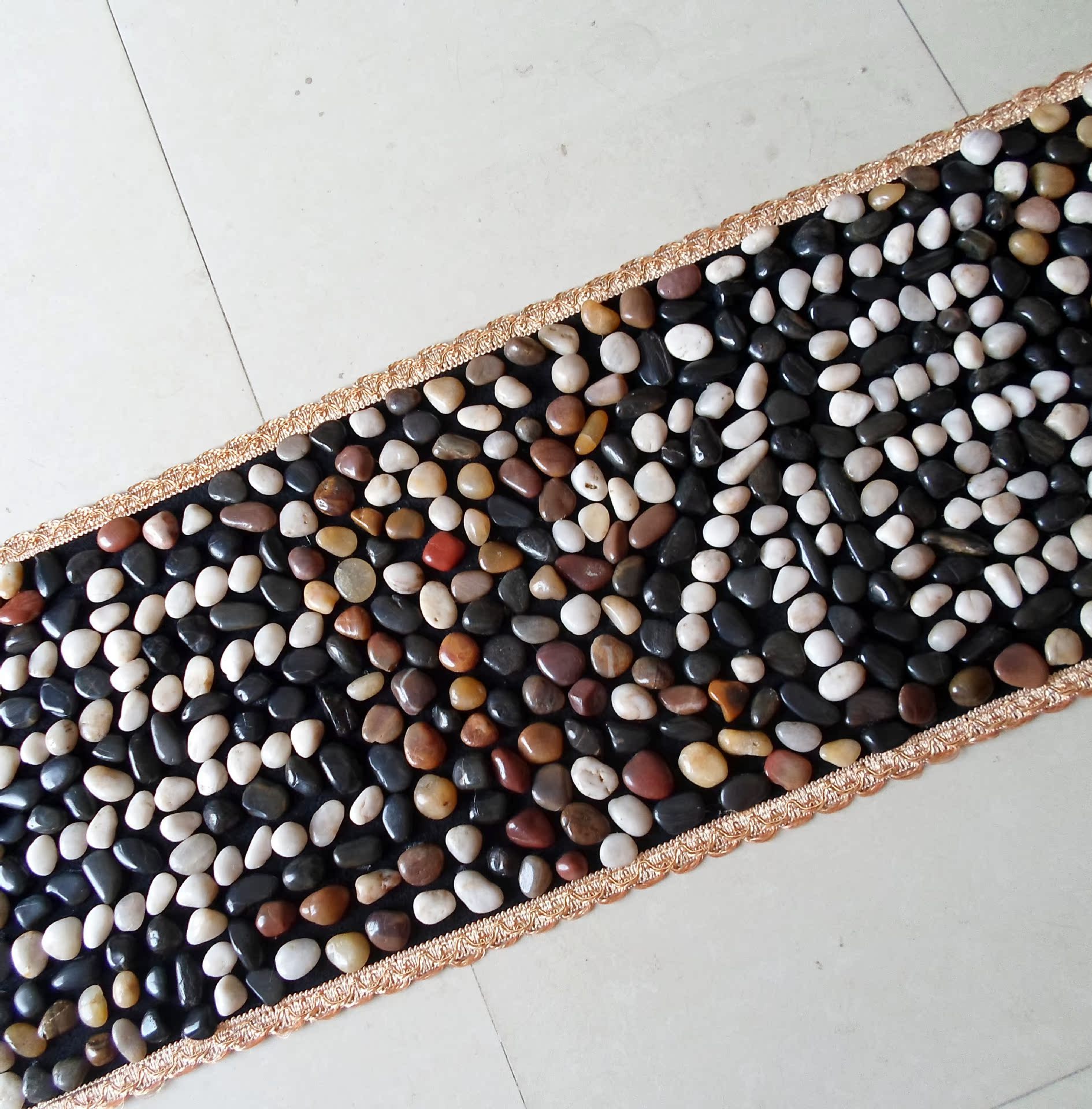 按摩垫足底按摩天然雨花石鹅卵石按摩垫40150厘米