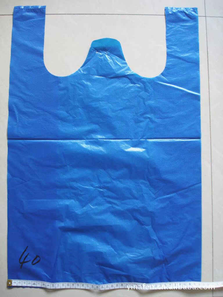 厂家直销26cm 蓝色 背心袋 超市塑料袋 马甲袋 垃圾袋 零售批发
