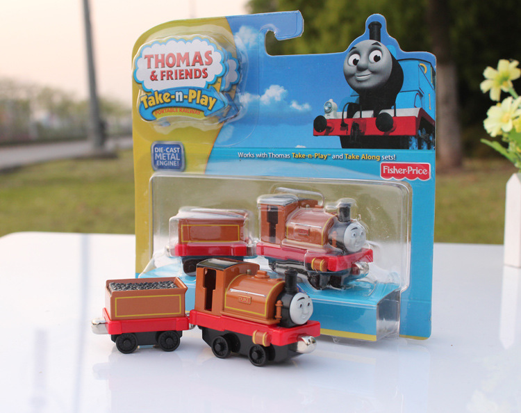 费雪正版6号杜克火车头车厢套装彩盒装合金托马斯小火车