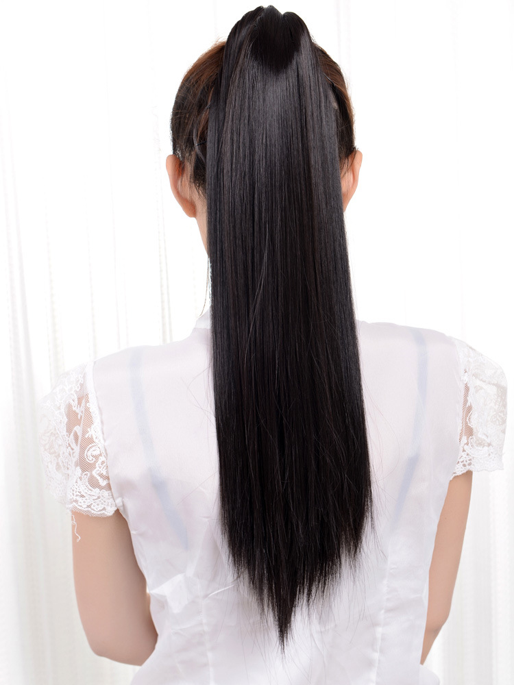 假发马尾爪夹直发型女长直发女生鲨鱼夹实拍马尾夹韩国接假发片图片_8