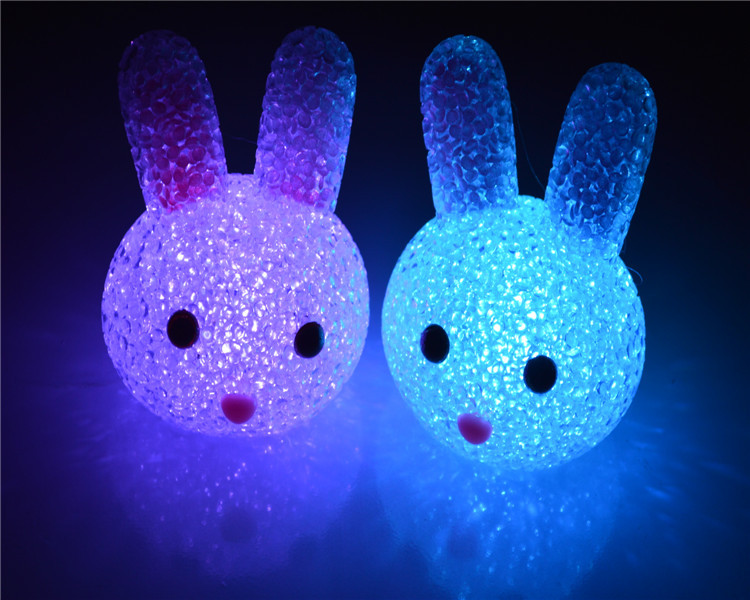 水晶兔子头七彩小夜灯颗粒灯 米.