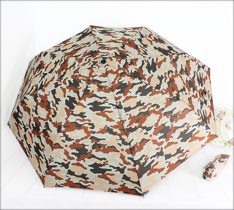 三折钢骨迷彩布 ok系列晴雨两用伞 超强抗风雨 雨伞厂家批发