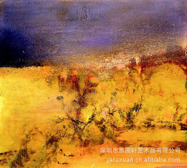 赵无极抽象画 手绘抽象油画 高级ktv 房抽象画