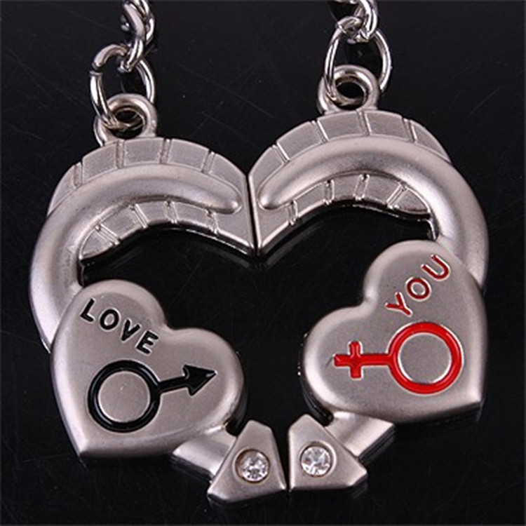 19009七夕礼物 情侣钥匙圈(i love you-心)/情侣手机挂件