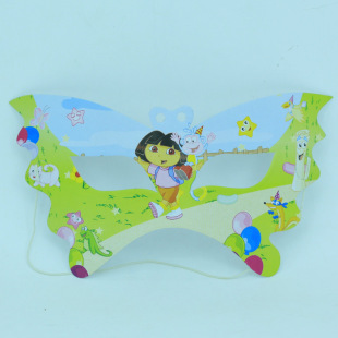 混批批发儿童生日节日派对卡通朵拉上学图案眼罩库克纸制品装饰