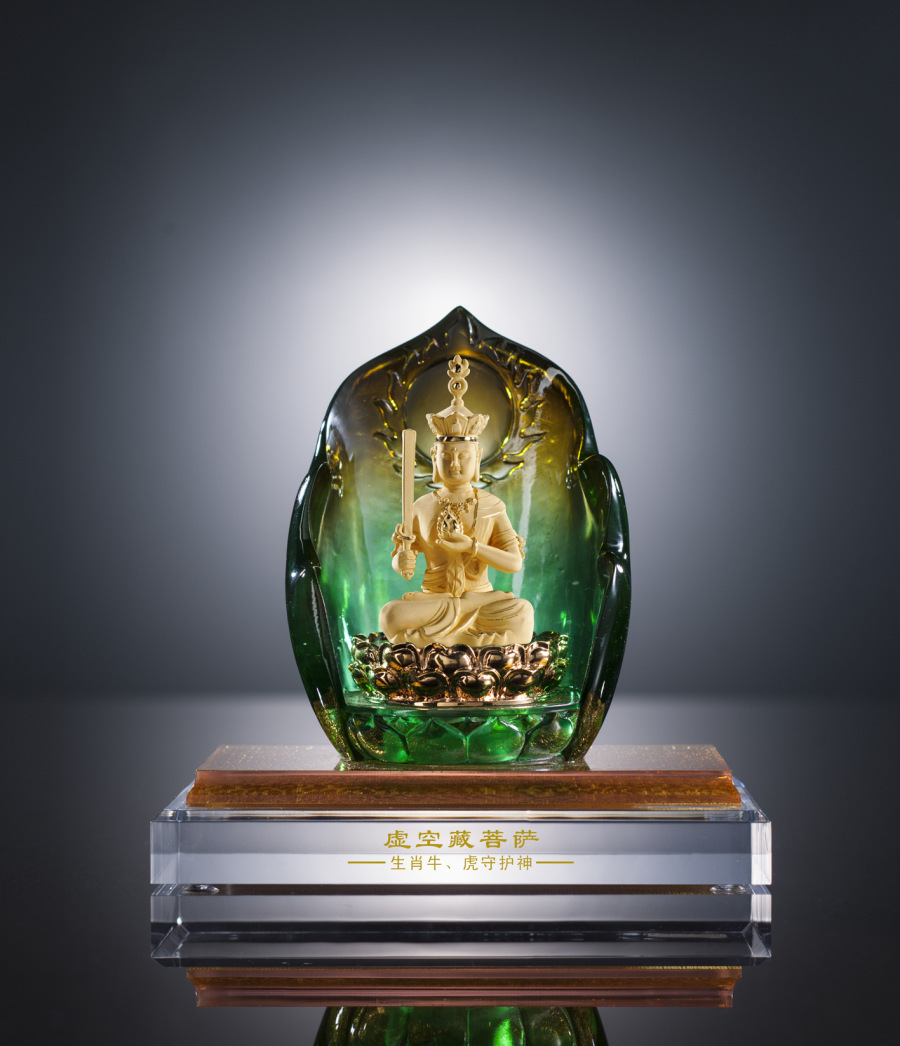 批发供应绒沙金工艺礼品 佛像生肖牛,虎守护神- 虚空藏菩萨