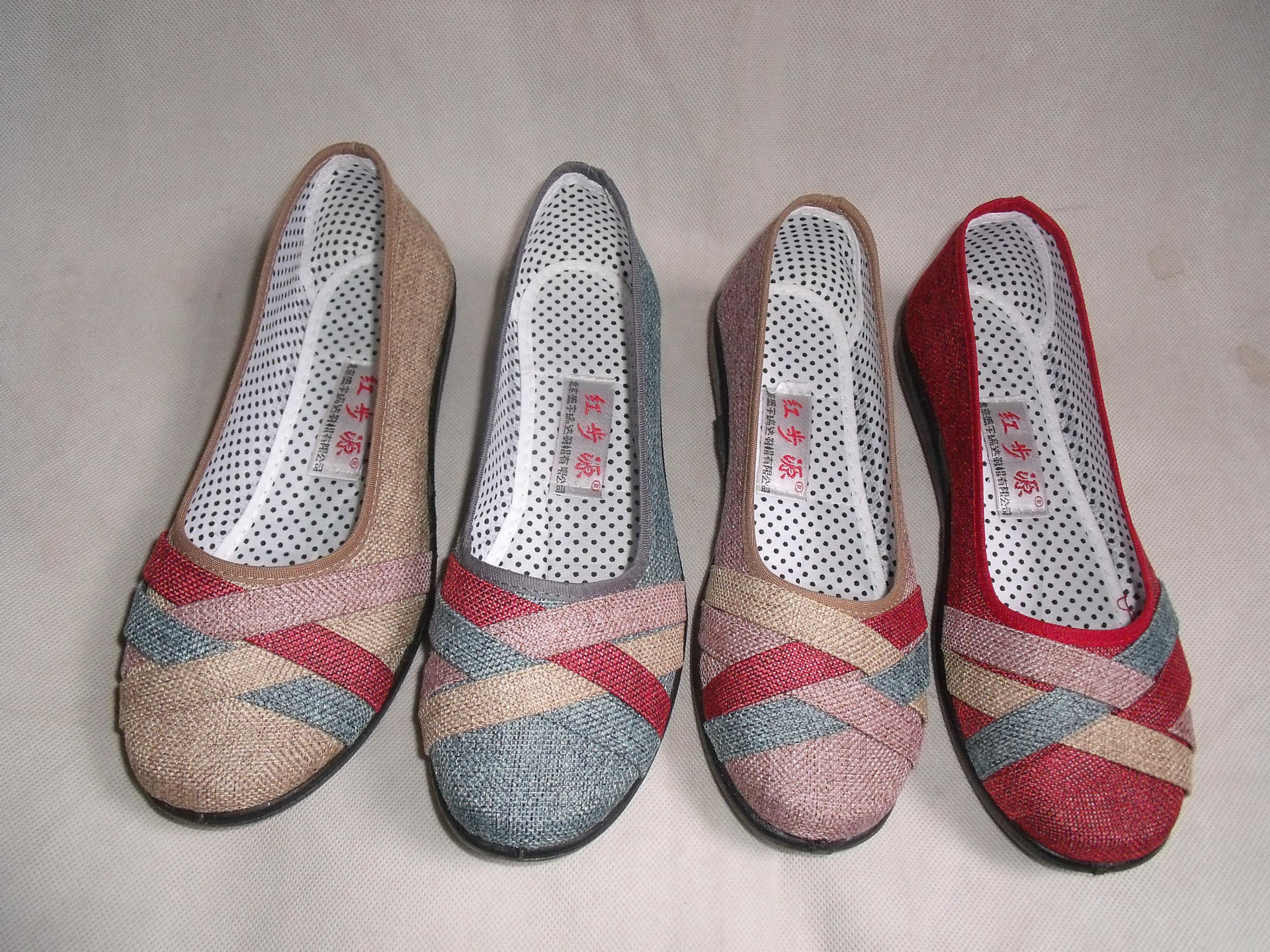 厂家批发老北京布鞋货号7001条纹横条布鞋女鞋麻布系列老太太