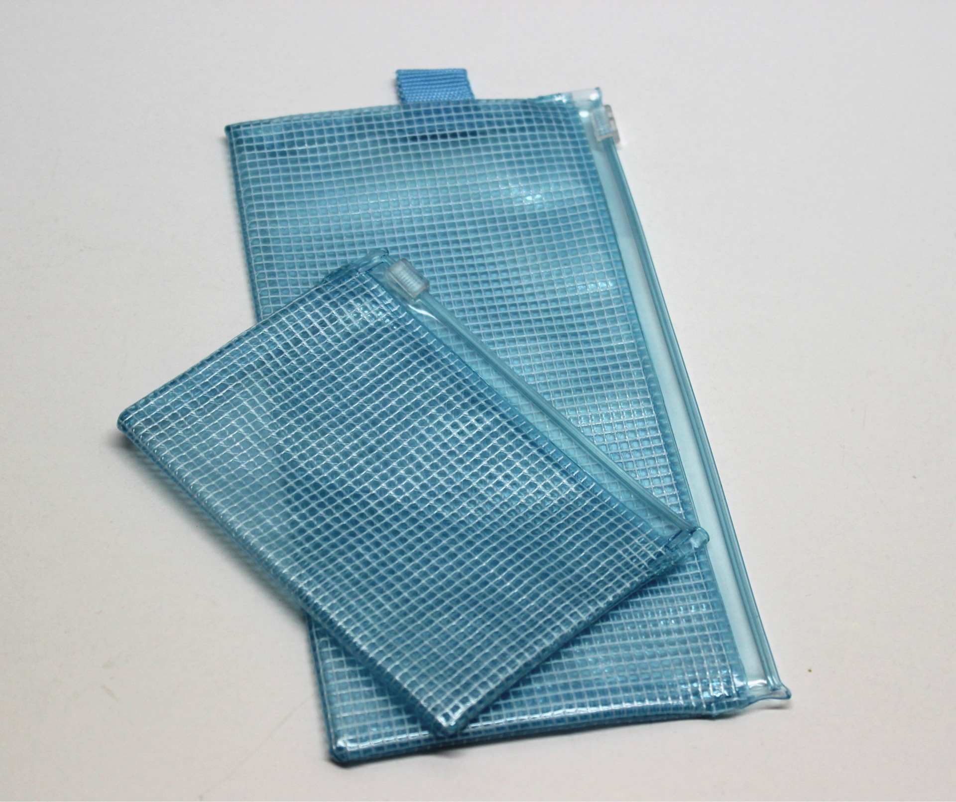 wr-1440 pvc格纹拉链袋 资料袋 网状拉链袋 pvc网格袋图片_3