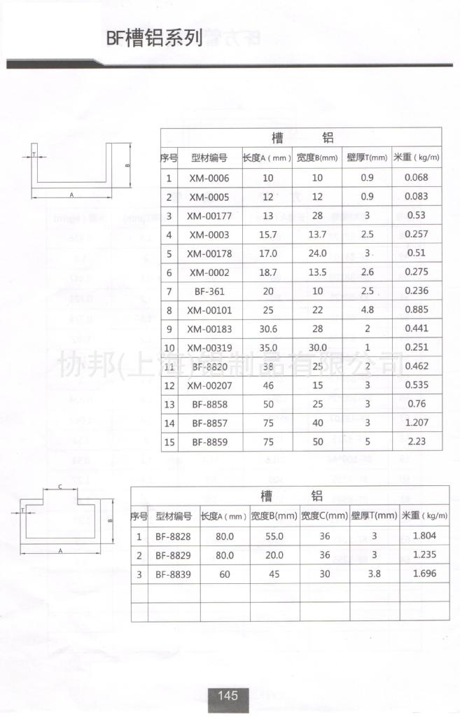 铝槽钢规格型号及图片图片