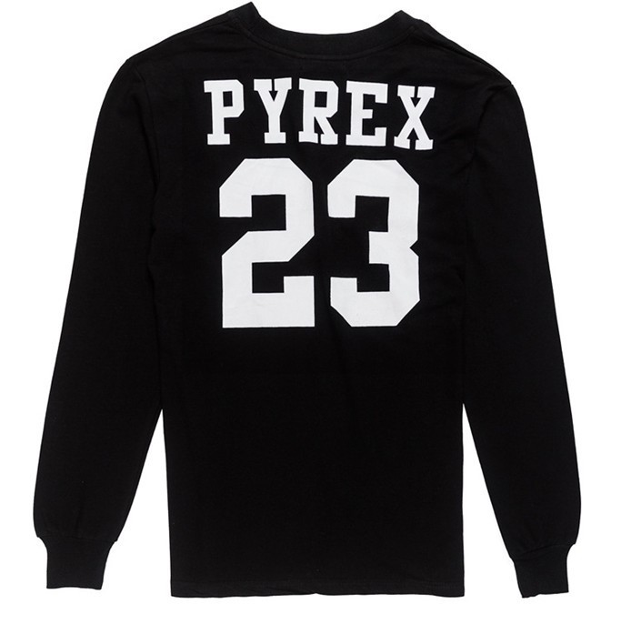 潮牌pyrex 23号印花 休闲纯棉圆领长袖t恤