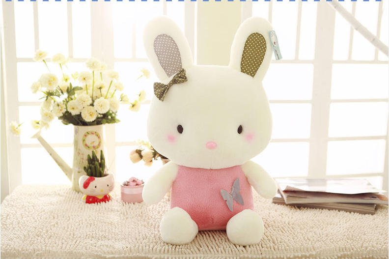蓝白玩偶蝴蝶咪咪兔坐姿可爱毛绒玩具送女朋友礼物生日礼物