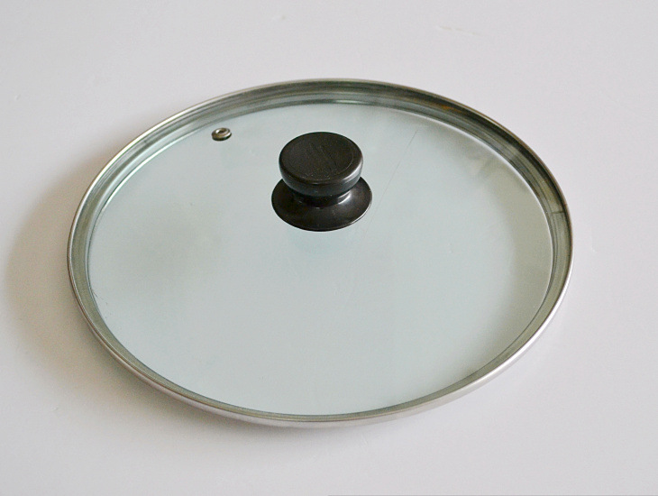 超厚钢化玻璃锅盖不锈钢边 电压力锅内胆配套g型盖 5l 6l图片_3