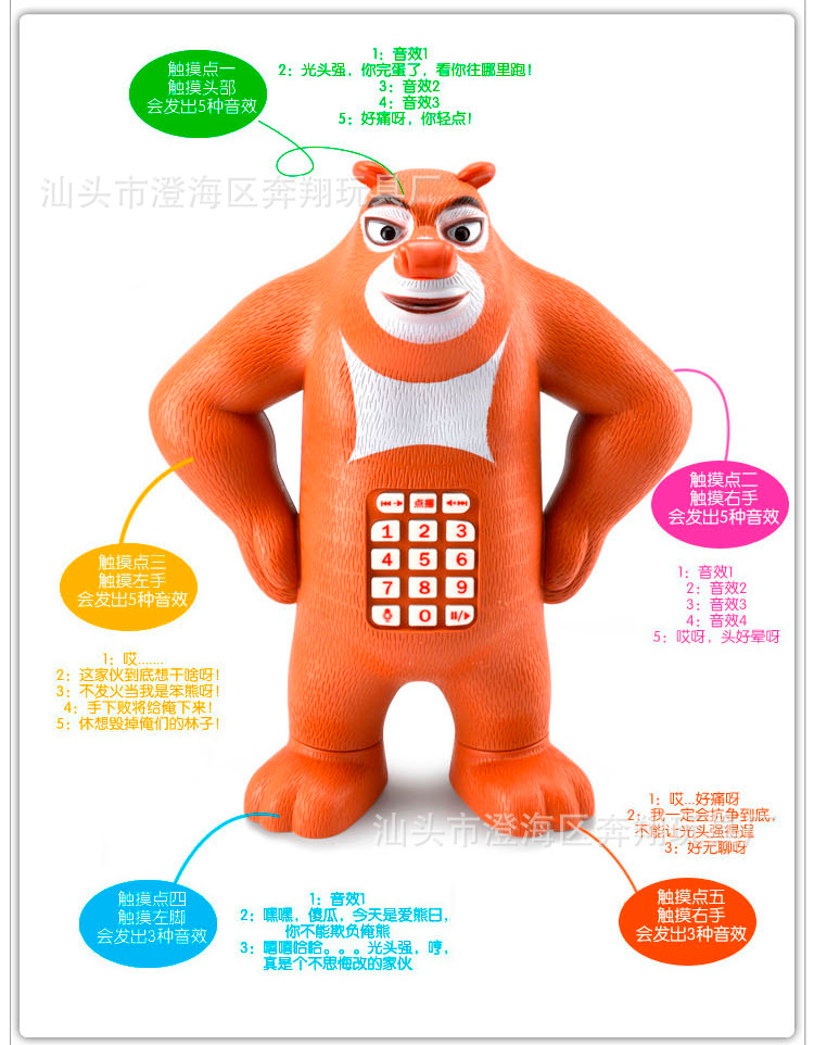 奔翔玩具熊出没儿童早教机熊大故事机熊出没玩具益智早教机bx258