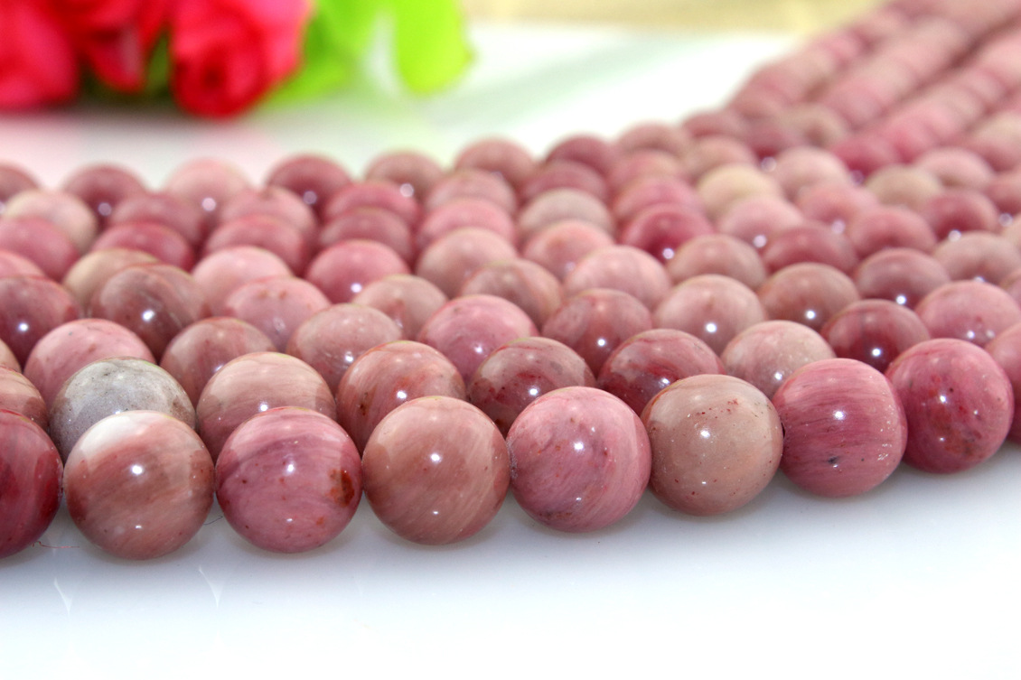 天然红纹石散珠串珠 diy饰品配件 半成品批发 义乌小商品货源