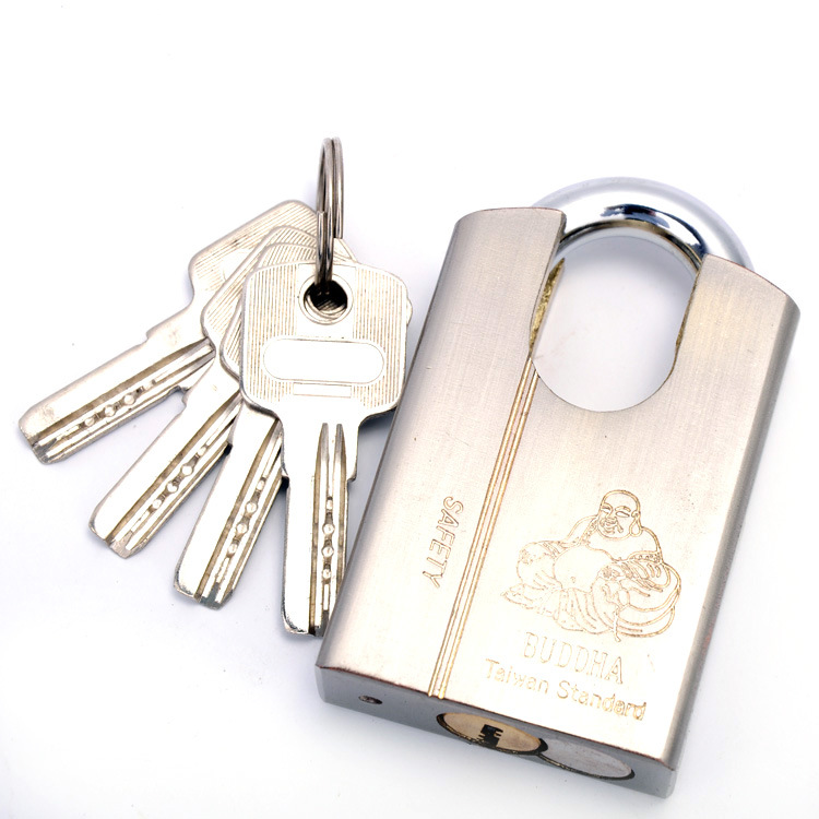 吴氏50mm铁小元角包梁电脑锁(双色八字型)