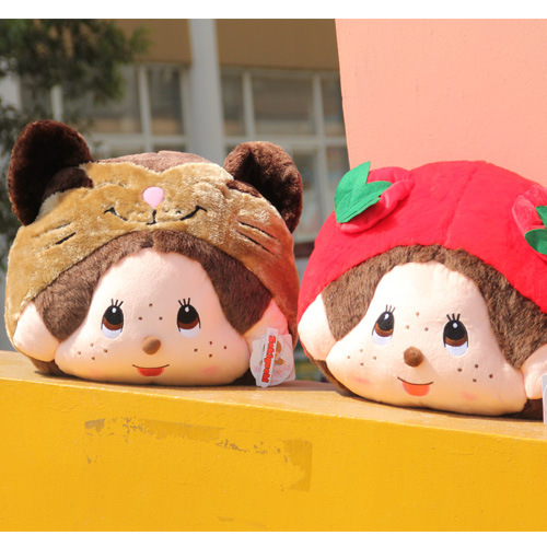 正版尾货可爱蒙奇奇暖手抱枕 靠垫 超萌蒙奇奇玩具公仔抱枕 暖手