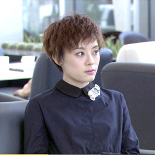 爆款辣妈正传孙俪夏冰同款蓝色衬衣 修身时尚纯棉短款娃娃领衬衫