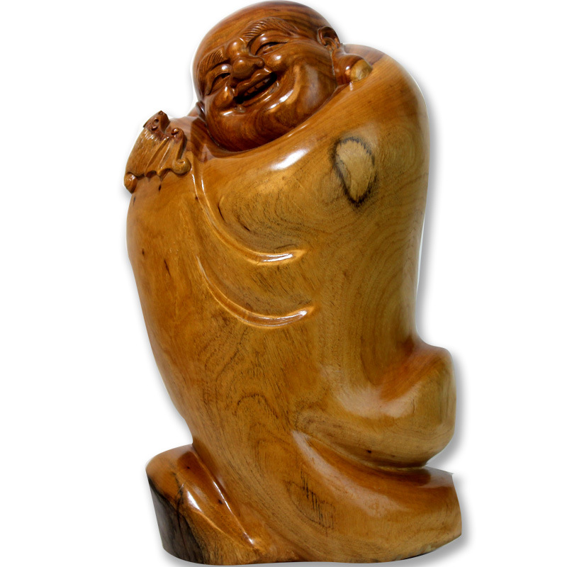 香樟木弥勒佛根雕 家具工艺品 手工根雕摆件 风水辟邪物
