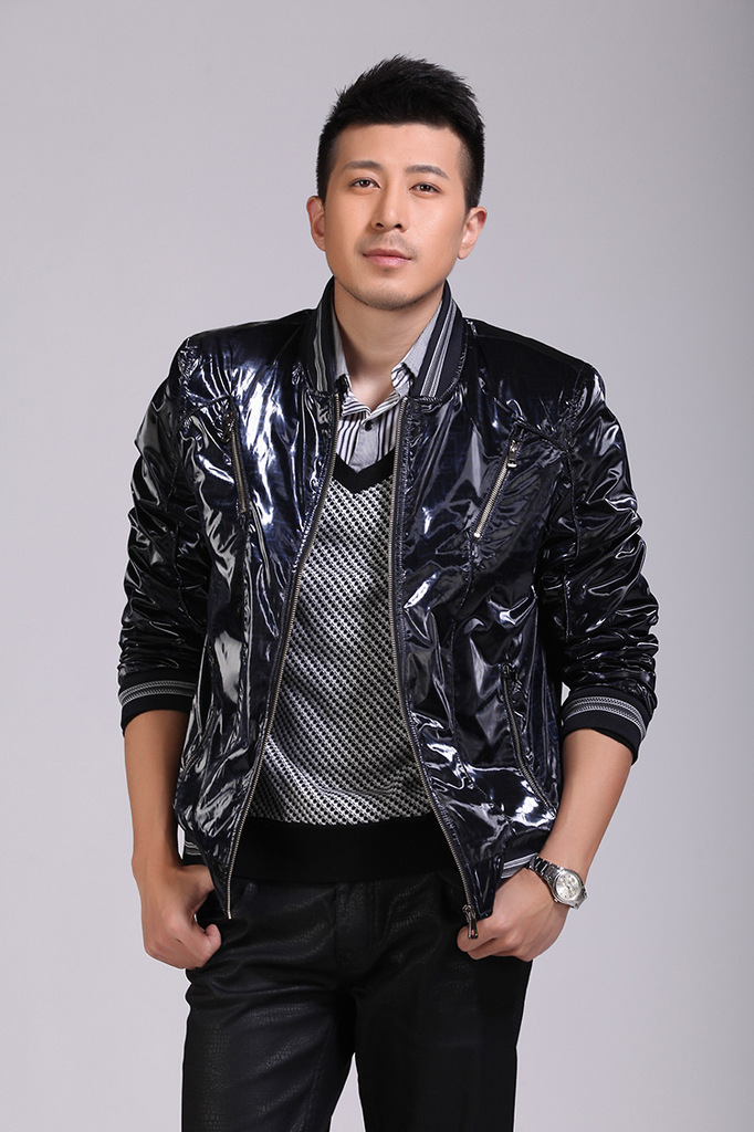 太子港正品男装夹克亮面茄克立领 休闲夹克 时尚秋冬外套亏本清仓