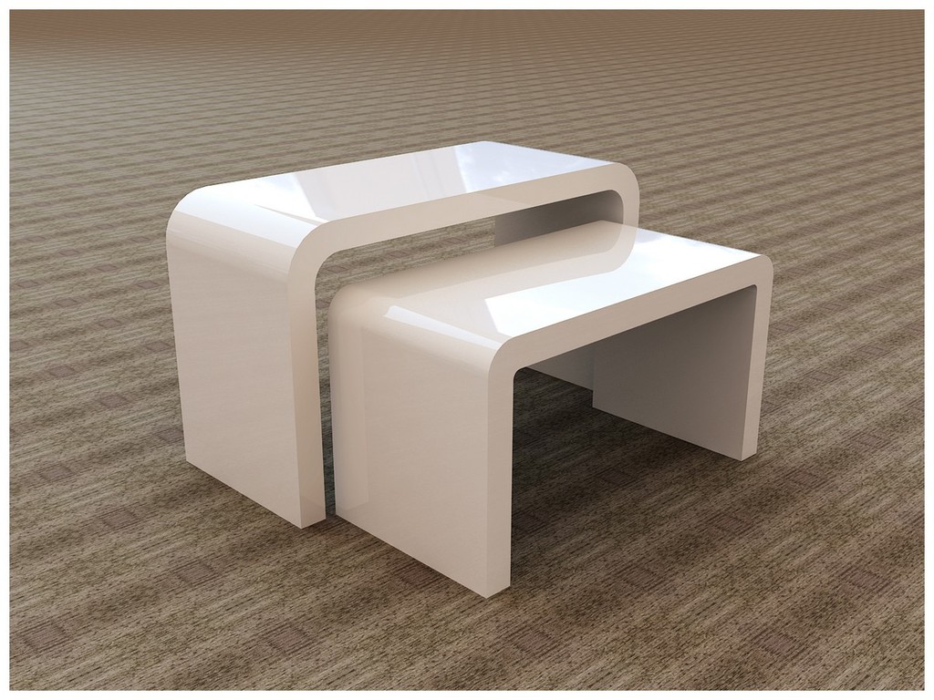 华福服装展示道具 白色烤漆流水台 服装展示台展示桌陈列台 阶梯