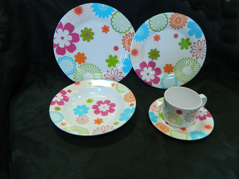 melamine密胺20件套,盘子 杯子 碗 圆盘 方盘美耐皿-「餐具套装」