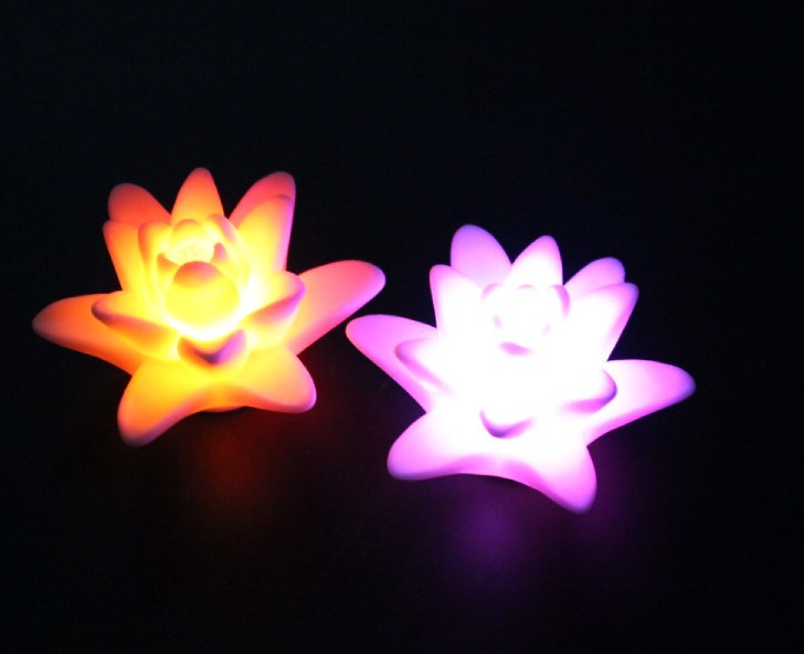 led发光水上装饰,闪光莲花,发光荷叶花