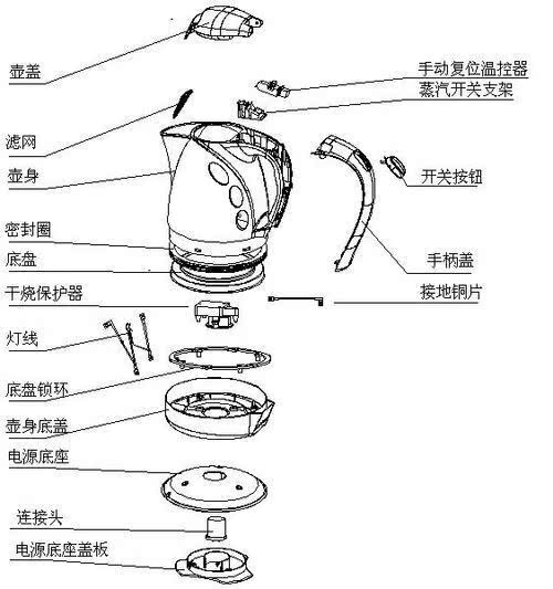 厂家供应半球电水壶 全黑款电水壶 不锈钢电水壶