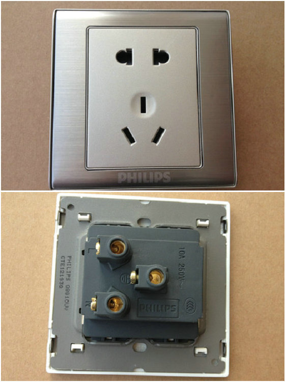 飞利浦开关插座 86型墙壁插座 q8系列 五孔插座