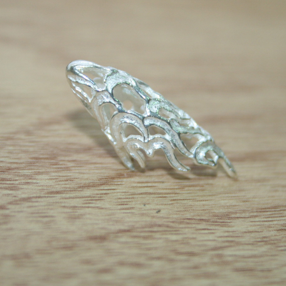 s925纯银狼牙套 缕空牙尖 狼牙套 手工diy 纯银泰银配件