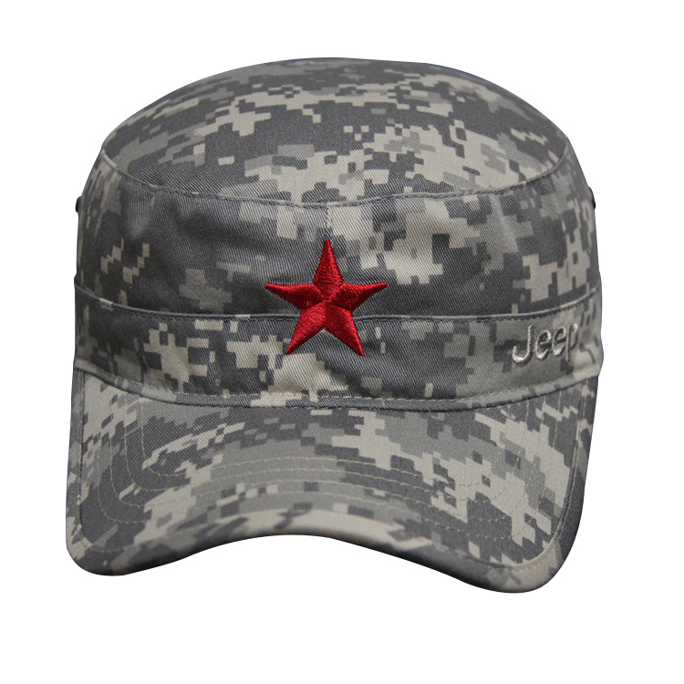 五星平顶军帽je*p 2013新款迷彩军帽 潮流男女迷彩军帽欢迎订购图片