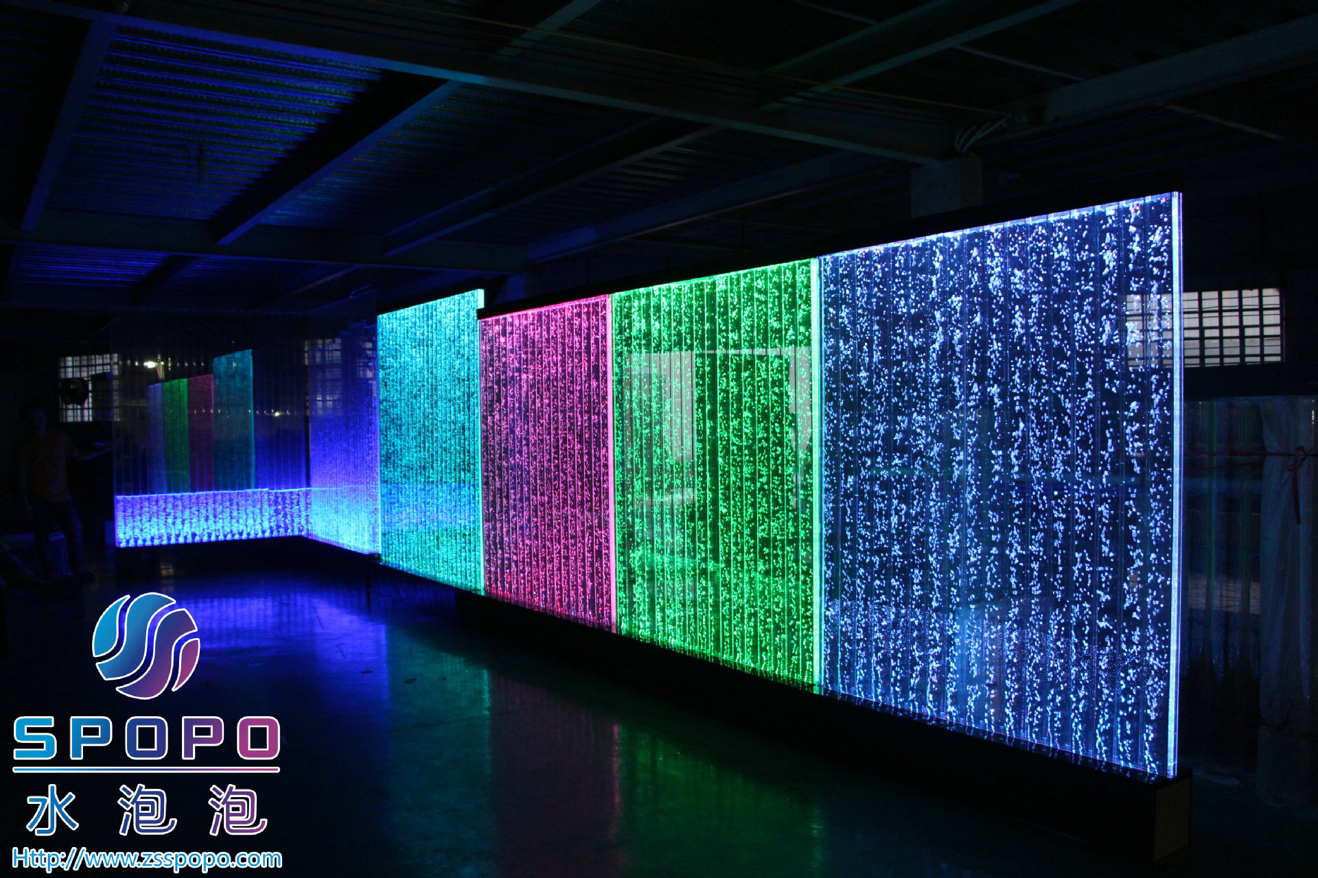 装饰水景墙 流水幕墙 水舞气泡墙 水族屏风 亚克力气泡墙