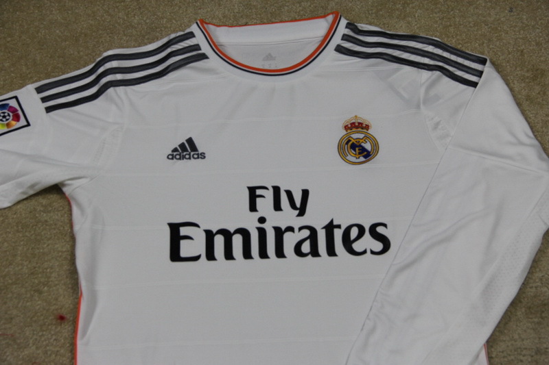 现货2013-14赛季皇马客场长袖球衣 皇家马德里长袖足球服 训练服