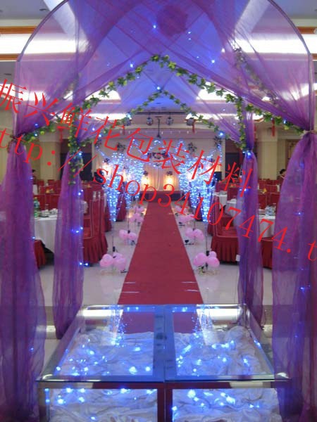 婚庆装饰/楼梯纱幔/路引拱门雪纱鲜花包装材料批发70cm*3.6m