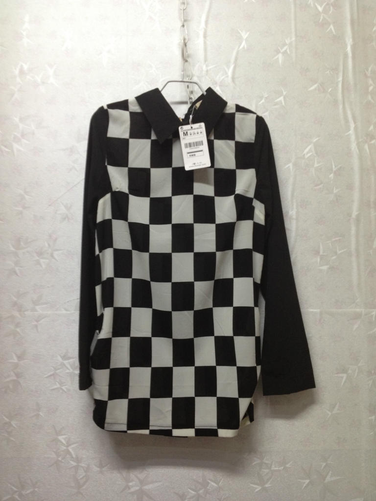 批发2013潮流时尚女装 日韩版女装 黑灰格子衬衫