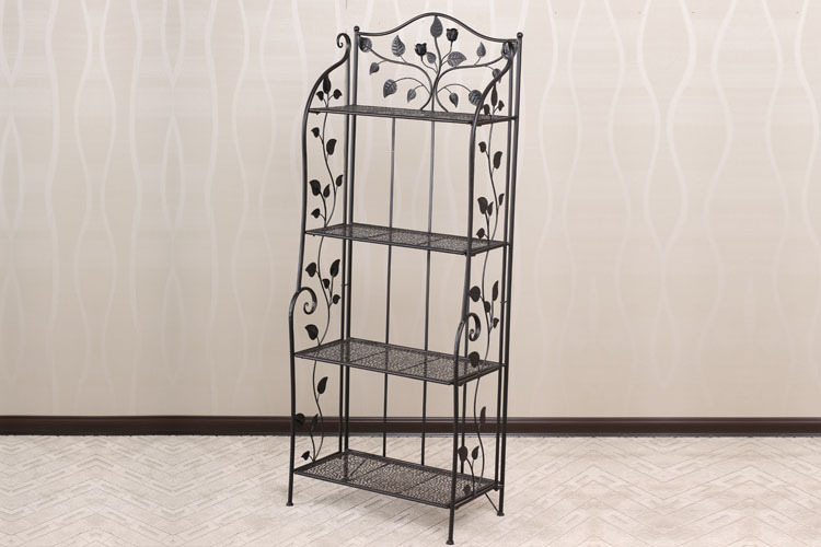 欧式铁艺置物架搁板置物架浴室厨房落地折叠架子简易书架