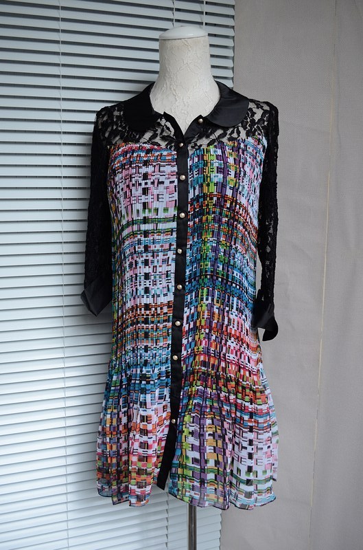 欧美大牌 外贸原单 百褶连衣裙 前开扣