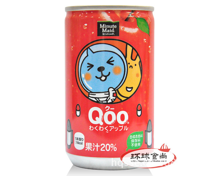 日本酷儿qoo苹果味果汁饮料160g*30瓶/箱 进口饮料批发