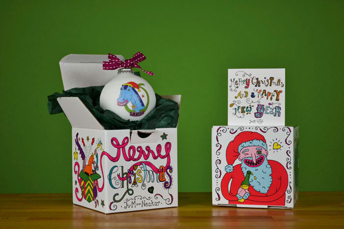 圣诞彩绘球包装盒 瓦楞纸彩盒