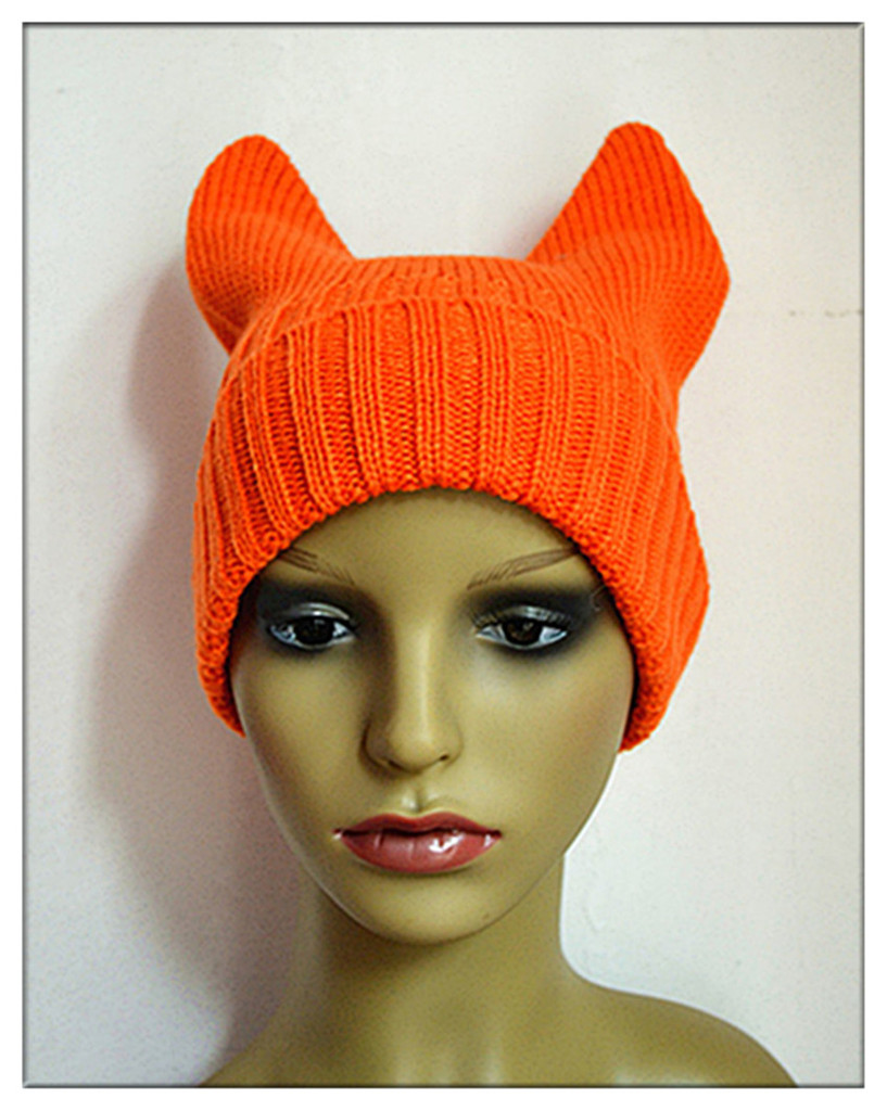 全球热销款冬季针织羊角帽 时尚女款羊角帽