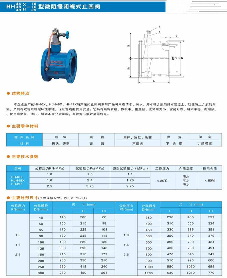 止回阀型号大全图片