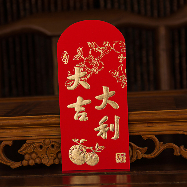 厂家直销 婚庆用品个性创意新年厚纸利是封过年千元红包 2515金色