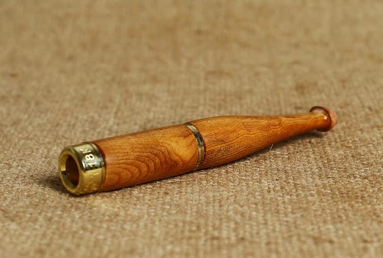 烟嘴批发 精品红豆杉双重过滤烟嘴 原木高级便携式带金属铜头烟斗