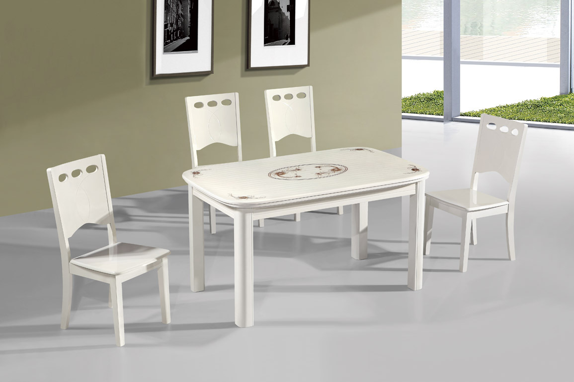 豪艺轩品牌,餐桌面钢化玻璃,桌角圆形实木框架