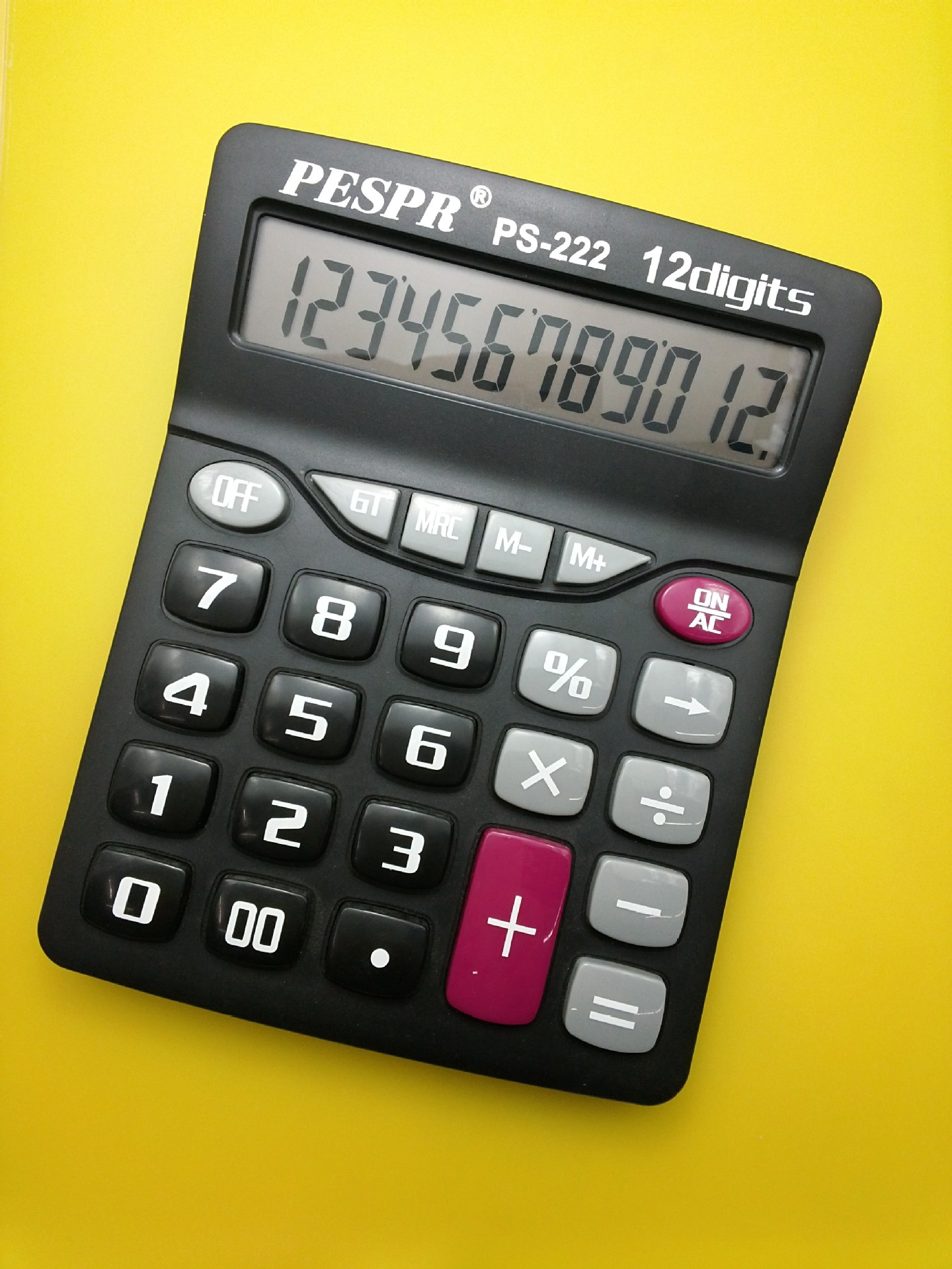 百事利222计算器12位数 桌上型 宽显示屏 字体大