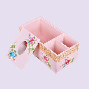 高档抽纸盒 欧式超豪华玫瑰园雕花纸巾盒 工艺品婚庆礼品