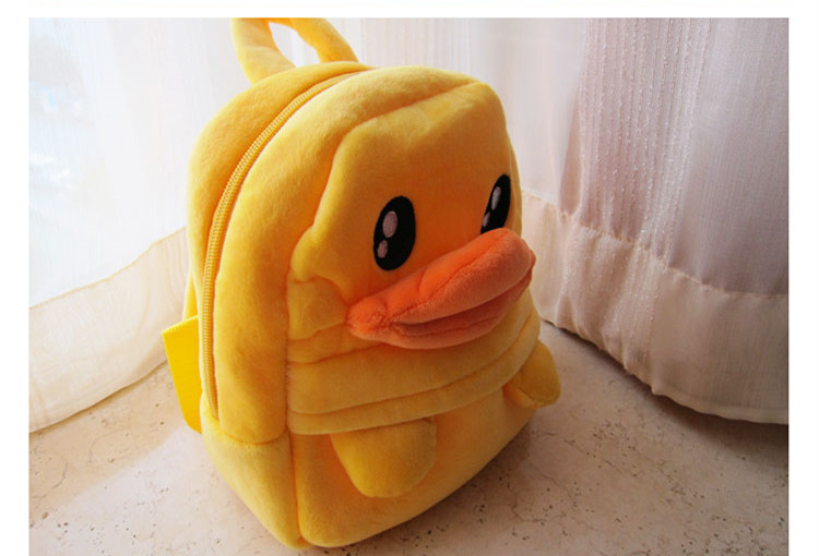 流行黄色大嘴鸭子 大黄鸭双肩小孩子毛绒背包