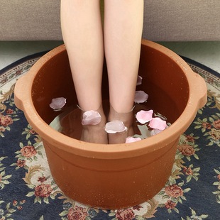 全球乐加厚塑料木纹泡脚盆洗脚桶脚底按摩盆保健足浴盆桶