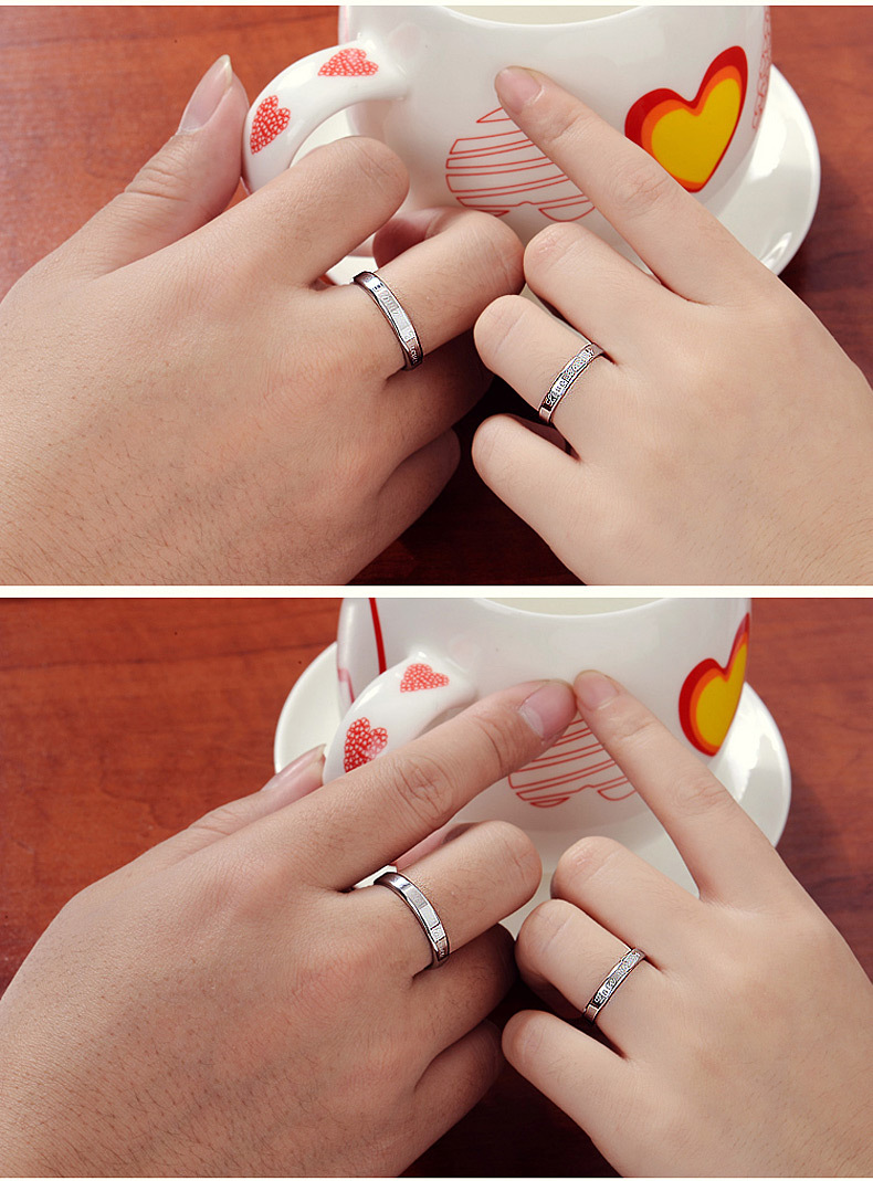 1314纯银爱永远情侣对戒指环男女手饰首饰品